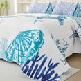 thumbnail image 4 of Evenhug Quilts 3-Piece King Bedding Set Coastal Animal Print Light Blue Coastal Quilt Set With Shams, 4 of 7