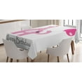 thumbnail image 1 of Ambesonne Birthday Tablecloth Rectangular Table Cover, Girls Party, 60"x90", Pale Pink White, 1 of 3