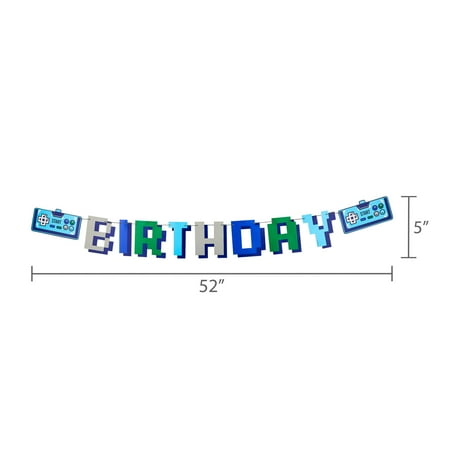 Multicolor Gamer Happy Birthday Banner Set, 2 Pieces, by Way To Celebrate