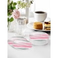 Coasters Set of 6 Pink Grey Paint Drink Coasters with Holder Absorbent ...