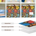 thumbnail image 4 of Yayeee Foldable Storage Basket for Shelves with Handles Set of 2 Waterproof Cloth Bins, Cartoon Flowers, 4 of 7