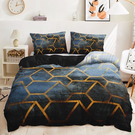 Hosima 3 Piece 3D Digital Printed Duvet Cover Full Size Bedroom Decorative Bedding Set,DEL74-Full