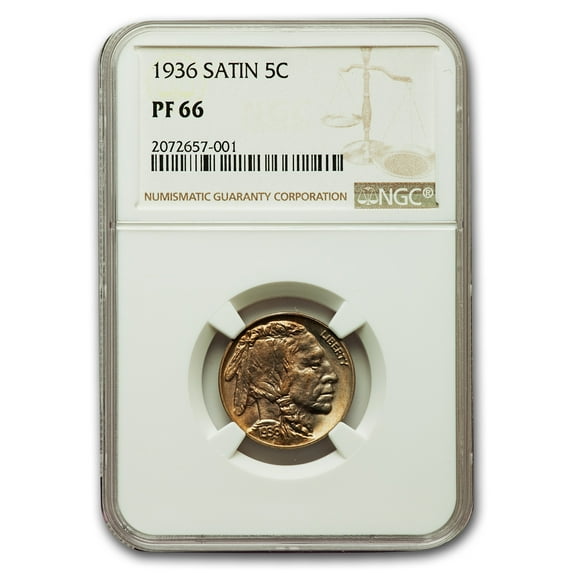 1936 Buffalo Nickel PF-66 NGC (Satin)