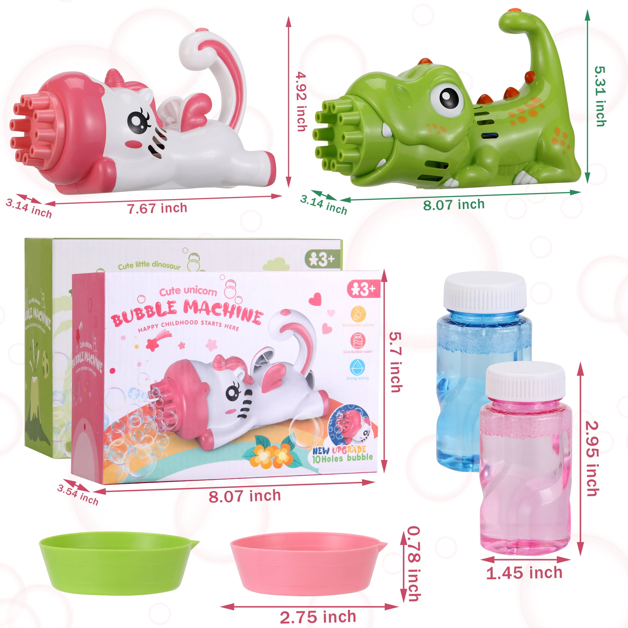 Electric Dinosaur Bubble Machine Kids Summer Toy Shark for Children with  90ml Bubble Water and Concentrate Bubble Christmas Party Bubble Maker Under