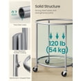 thumbnail image 3 of 50.2-Gallon (190 L) Laundry Basket with Wheels, Rolling Round Heavy-Duty Laundry Hamper Cart with Steel Frame and Removable Bag, 2 Locking Wheels, Ink Black and Metallic Silver URLS001B01, 3 of 8