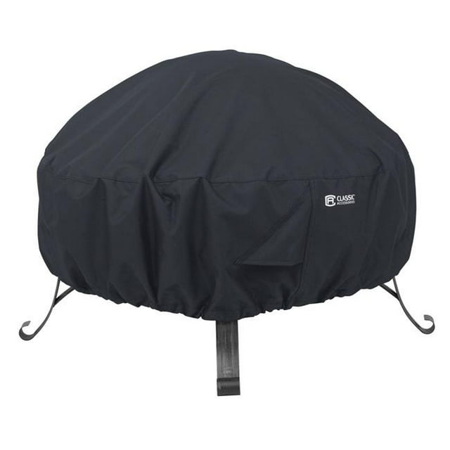 Classic Accessories Full Coverage Fire Pit Cover - Small, Round , Black