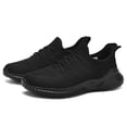 thumbnail image 5 of Men's White Breathable Knit Running Shoes, Lightweight Lace-Up Athletic Sneakers, Non-Slip Casual Footwear for Gym, Walking, and Everyday Activities, 5 of 10
