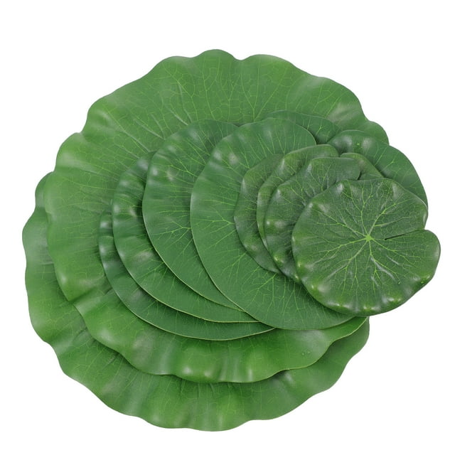 10 Pcs Feuilles de Lotus Artificielles Fontaine de Jardin Simulation Feuille de Poisson