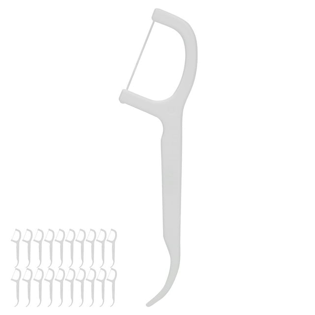 Hilo dental flossers 500 unidades, desechables con mango para limpieza bucal.