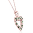 thumbnail image 2 of Pompeii Women's 1/2ct Emerald & Diamond Heart Pendant Solid 14K Rose Gold 1/2" Tall, 2 of 4