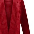 thumbnail image 5 of Lovskoo 2024 Cardigan Sweaters for Women Open Front Solid Color Cable Knit Loose Knitwear Oversized Winter Outerwear Tops Red, 5 of 5