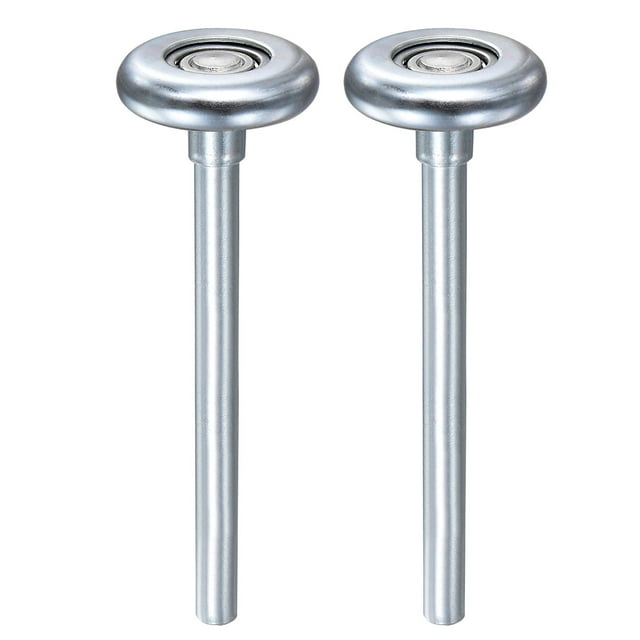 2 Rouleaux de Porte de Garage en Acier Zingué 1.8 Pouces, Tige Longue 4.72 Pouces, Argent