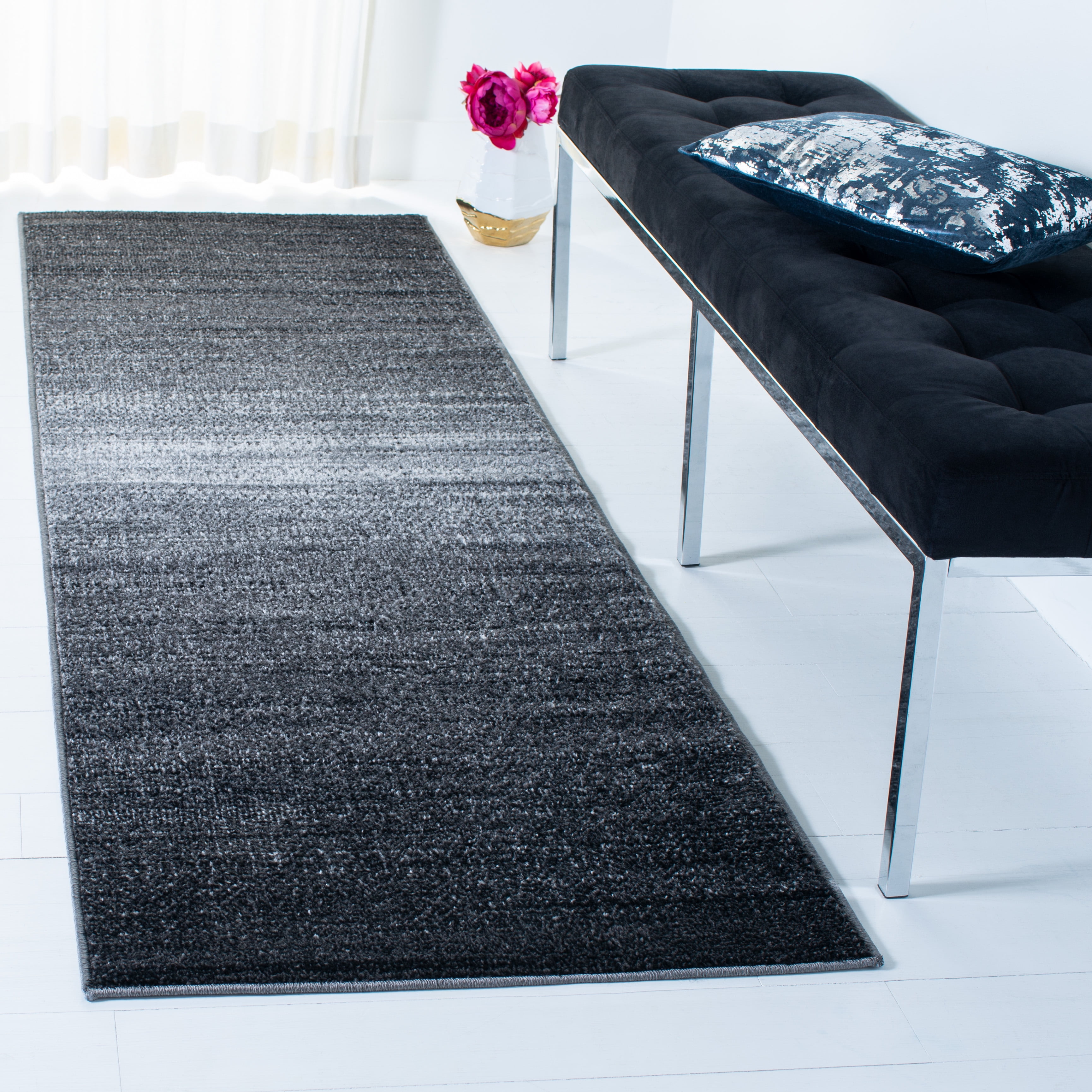 SAFAVIEH Adirondack Cleves Abstract Runner Rug, Dark Grey/Light Grey, 2'6" x 20'