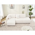 thumbnail image 2 of 3 Sectional With Chaise In Beige Soft Lamb Wool For A Relaxing Time - Upholstery & Extra Comfort, 2 of 5
