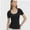 Black, variant on Womens Summer Short Sleeve Tops Square Neck Ribbed Slim Fitted Shirts Casual Tee Tshirt