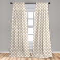 thumbnail image 5 of Ambesonne Abstract Curtains, Japanese Style Circular, Pair of 28"x95", Camel and White, 5 of 5