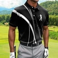 thumbnail image 5 of Zysthvn Casual Mens Shirts Tall Polo Summer Tennis Work T Shirts for Men Printed Short Sleeve Lapel Tops, 5 of 5