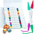 thumbnail image 3 of 24 Colors Double Tip Alcohol Art Markers, 12 PCS 24 colors Acrylic Paint Pens Markers，Dual Tip Drawing Pens Permanent Markers Gift for Kids Artist Adult Cards Drawing, Drawing Sketching, 3 of 6