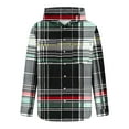 thumbnail image 5 of Atogsazn Mens Casual Plaid Shirts Button Down Long Sleeve Hooded Shirt Tunic Tops with Pocket Outerwear Black L Fashion, 5 of 5