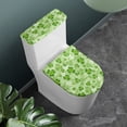 thumbnail image 2 of HELLHERO Clover Musical Pattern Stretch Universal Round Toilet Lid Dust Cover, Polyester Fabric, Washable and Reusable Toilet Covers Set, Elastic Bottom, 2 of 8