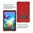 thumbnail image 2 of FIEWESEY for LG G Pad 5 10.1" Tablet Case,Heavy-Duty Drop-Proof and Shock-Resistant Hybrid case(Built-in Stand), for LG G Pad 5 FHD Tablet 2019+Tempered Glass Screen Protector(Red/Black,2 Pack), 2 of 6