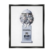 Stupell Industries Fashion Glam Candy Beauty & Fashion Painting Black Floater Framed Canvas Art Print Wall Art, 17 x 21