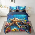 thumbnail image 2 of Erosebridal Sealife Starfish Bedding Sets Twin Size,Marine Animal Comforter Sets with Sheets,Sea Room Decorative,Reversible,Breathable,7pcs, 2 of 6