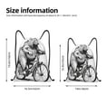 thumbnail image 2 of Zufioo Capybara Riding Bicycle Sports Cinch Sack Gym String Bags Machine Washable Heavy Duty String Backpack for Men Women-Small, 2 of 6