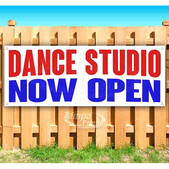 Dance Studio Now Open 13 oz Vinyl Banner With Metal Grommets