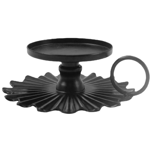 Metal Candle Stand Retro Holder For Desk Decor Vintage Bracket Black