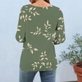 thumbnail image 4 of Naotn Summer Floral Printed Shirts for Women Fall Fashion Casual V Neck 3/4 Sleeve Tops Trendy Holiday Beach Blouses, 4 of 7
