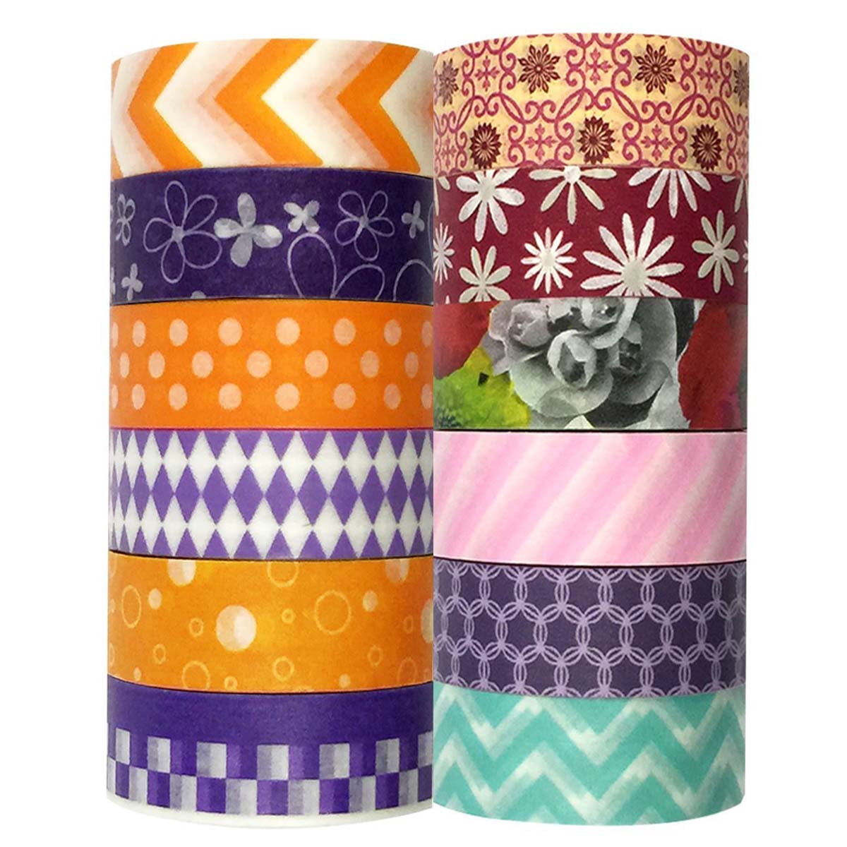 Wrapables® Washi Tapes Decorative Masking Tapes, Set of 12, ADSET32
