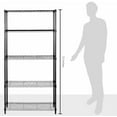 thumbnail image 5 of Basics 5-Shelf Steel Wire Rack Storage, 36" L x 14" W x 72" H, Black | Heavy Duty, Adjustable, for Kitchen, Garage, Shelving Organizer, 5 of 5