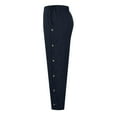 thumbnail image 5 of Corduroy Pants for Women Side Button Elastic Waist Fall Winter Pant Straight Leg Lightweight Comfy Trousers with Pockets Navy L, 5 of 7
