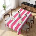 thumbnail image 3 of Pink Striped Table Cloth Waterproof Tablecloths, Modern Simple Monochrome Geometric White Tablecloth Dining Table Cover for Kitchen Party Tabletop Outdoor, Rectangle Tablecloth 54x108 Inch, 3 of 9