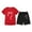 Red, variant on CAIXIA Girls 4-16 Short Sleeve And Shorts Set Girls Summer Outfit Set with Bow Print Candy Colored Short Sleeve Tee and Comfortable Shorts,8-9 Years