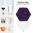 thumbnail image 6 of Lsque Colorful Snake Pattern 4" Drink Coasters Set of 4, PVC Leather Absorbent Coasters, Table Coaster Set Decorative Coffee Cup Coasters Housewarming Gift -Hexagon, 6 of 6