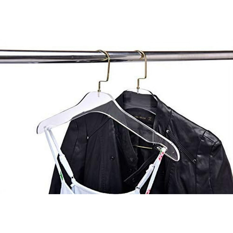 Clear Plastic Hangers 12 Pack Shirt Hangers Clear Plastic Hangers Crystal  for Clothes Hangers - Hangers Space Saving Heavy Duty - Durable Shirt &  Coat