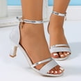 thumbnail image 3 of TINZ Women Fish Mouth Line Strap Ankle Strap Sandals Medium Heel Sandals Platform Sandals for Women on Flat Sandals for Women Size 12 Cute Sandals for Women, 3 of 4