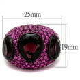 thumbnail image 2 of IP Black(Ion Plating) Stainless Steel Ring with Synthetic Synthetic Glass in Amethyst for Women Amethyst Stone Color Style TK2276 Size 8, 2 of 4