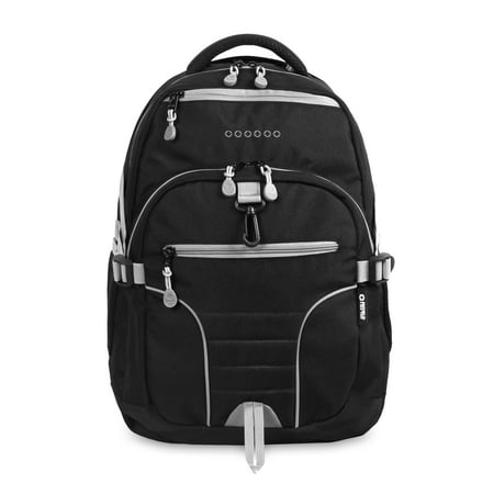 J World Boys and Girls Atom 18.5 Multi-Compartment Laptop Backpack for School and Travel Black
