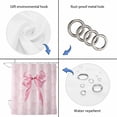 thumbnail image 4 of Pink Bow Shower Curtain, Waterproof Shower Curtains for Bathroom, Cute Watercolor Girls Cartoon Luxury Washable Fabric Bathtub Curtain Set Bath Decor with 12 Hooks 72"x78", 4 of 8