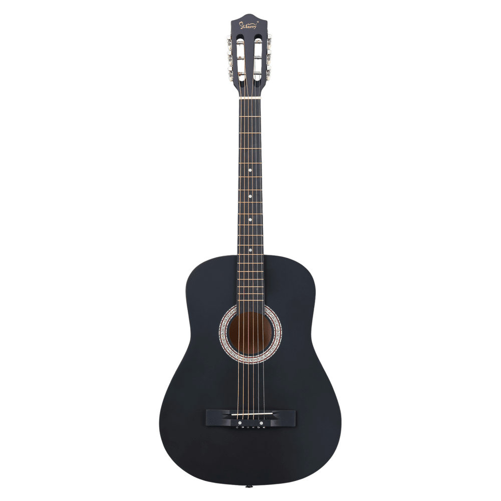 Tcbosik 38-inch Beginner Acoustic Guitar, Basic Starter Kit with Bag, Strap, Tuner, Capo, Picks and Strings, Matte Black