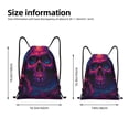 thumbnail image 2 of Fotbe Purple-Red Skull Bolsa Mochila con Cordón Estampada, Bolsa de Gimnasio Deportiva, Bolsa Cinch, Bolsa con Cordón para Hombres y Mujeres-Medium, 2 of 6
