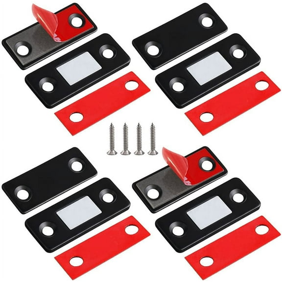 Cabinet Magnetic Catch 4 Pack Ultra Thin Cabinet Door Magnets Stick on Drawer Magnets Cabinet Latch Magnetic Closures for Cabinets Kitchen Closet Door Closing Magnetic Door Catch Closer