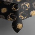 thumbnail image 5 of Black Gold Sun Moon Pattern Square Tablecloth,Waterproof Square Table Cover,Wipeable Spillproof Washable Table Cover for Home Kitchen Party Decor 52"x52"(132x132cm), 5 of 6
