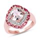 thumbnail image 1 of 14K Rose Gold Plated 3.11 Carat Genuine Morganite, Pink Tourmaline & White Topaz .925 Sterling Silver Ring QJ Model, 1 of 3