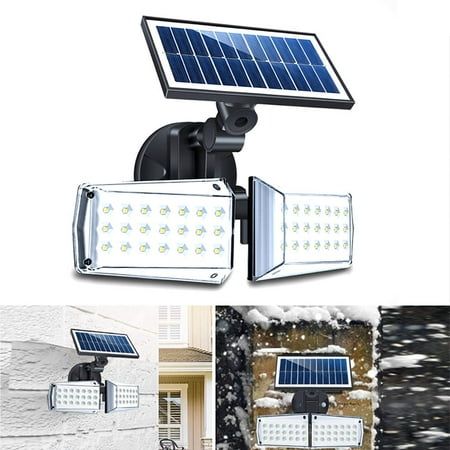 

Solar LED Wall Light Microwave Human Body Induction light Double-Head Rotatable Household Courtyard Waterproof Solar Street Light 42 LEDS