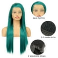 thumbnail image 5 of Unique Bargains Lace Front Wigs for Women 24" Blackish Green Long Straight Hair with Wig Cap, 5 of 6