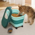 thumbnail image 2 of Contenedores para almacenar cereales, arroz y alimentos, dispensador plegable de 11 kg con rueda giratoria y tapa hermética, apto para perros, gatos, harina, azúcar, plástico hermético, sellable,, 2 of 8